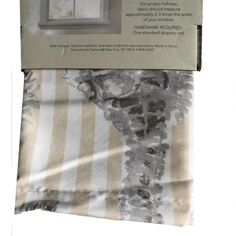Seahorse Neposit Valance Set Of 2 Summer Beach House White Beige Shells 52x15